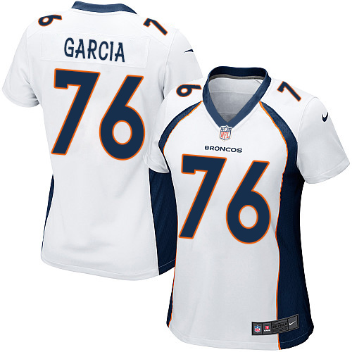 Women's Game Max Garcia Nike Jersey White Road - #76 NFL Denver Broncos